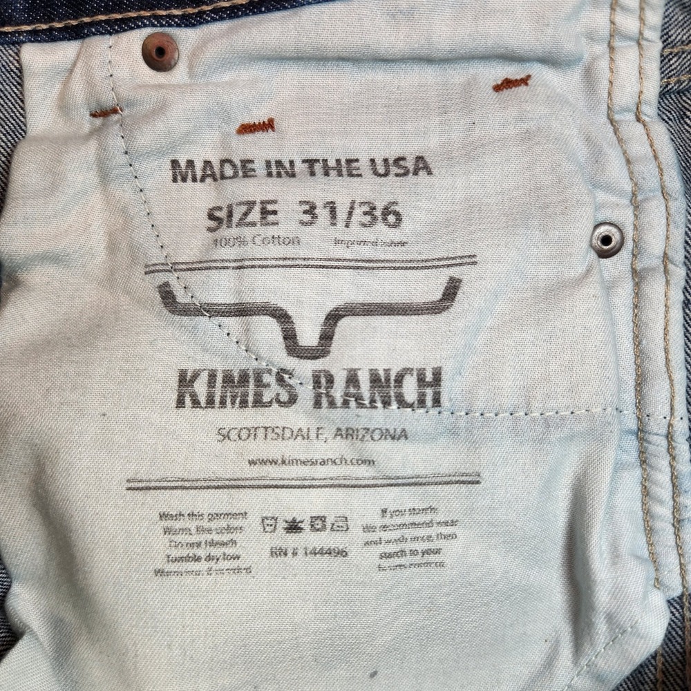 Kimes Ranch Dillon Jeans Mens 31x36 Made USA Relaxed Bootcut Western Cowboy EUC - Picture 4 of 13